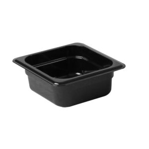 thunder group plpa8162bk food pan, 1/6 size, 2-1/2" deep, shatter and scratch resistant, dishwasher safe, polycarbonate, black, nsf, pack of 12