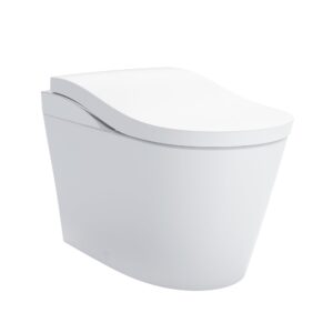 toto® neorest® ls dual flush 1.0 or 0.8 gf integrated bidet toilet, cotton white with silver trim - ms8732cumfg#01s