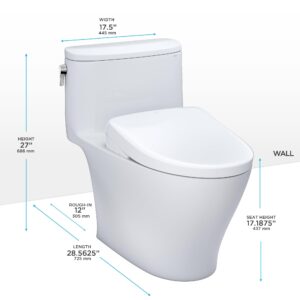 TOTO® WASHLET®+ Nexus® 1G® One-Piece Elongated 1.0 GPF Toilet with S7A Contemporary Bidet Seat, Cotton White - MW6424736CUFG#01