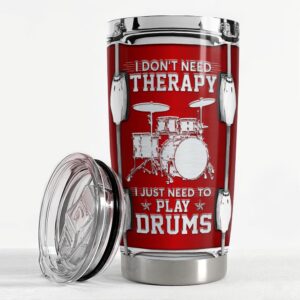 SANDJEST Drummer Gifts Drummer Tumbler 20oz Stainless Steel Insulated Tumblers Drum Coffee Travel Mug Drumming Gift for Drummers Men Women