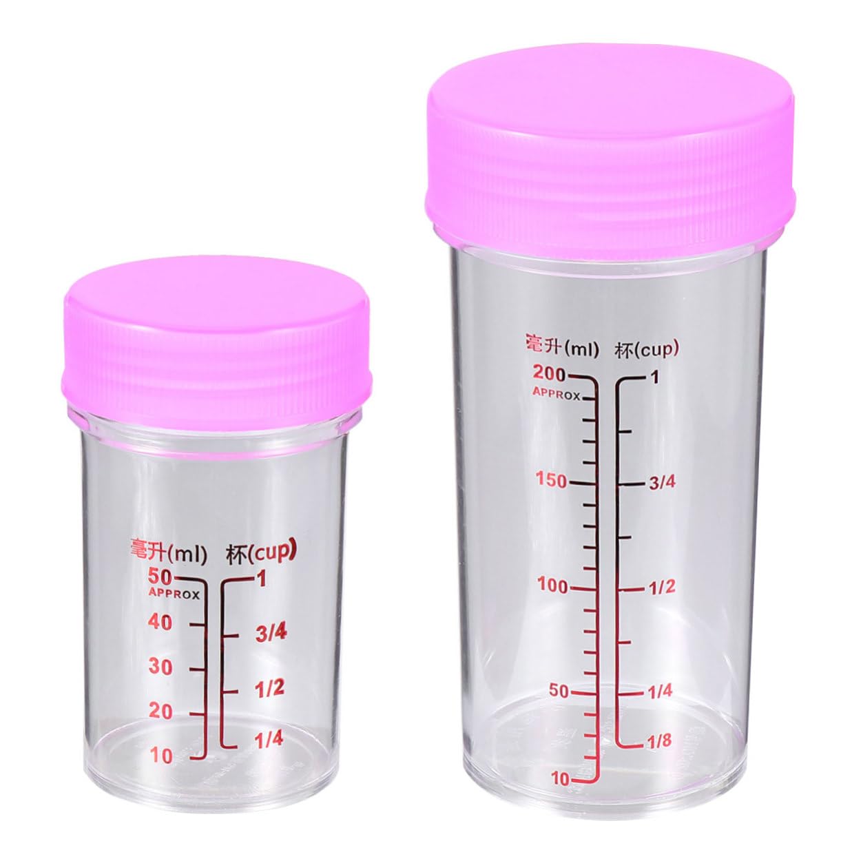 NUOBESTY 2 Set Scales Measuring Cups Test Tubes Laboratory Liquid Measuring Cup Laboratory Tube Liquid Measure Cup Chemistry Test Tube Screw Cap Test Tubes Lab Tubes Beaker Red Pp re-usable