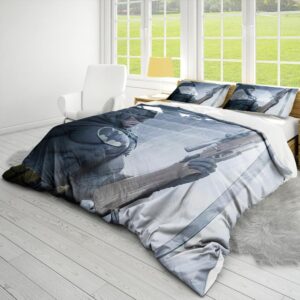 NICHIYOBI Bat Superhero Wayne Dark Knight Duvet Cover Set 3D Bedding Comforter Cover 3 Pcs (1 Duvet Cover+2 Pillowcases) Bedding Set (15,King-104x90in+20x30in*2)