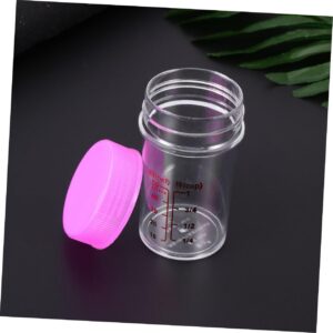 NUOBESTY 2 Set Scales Measuring Cups Test Tubes Laboratory Liquid Measuring Cup Laboratory Tube Liquid Measure Cup Chemistry Test Tube Screw Cap Test Tubes Lab Tubes Beaker Red Pp re-usable