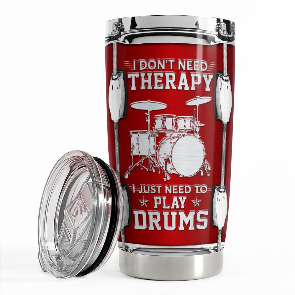 SANDJEST Drummer Gifts Drummer Tumbler 20oz Stainless Steel Insulated Tumblers Drum Coffee Travel Mug Drumming Gift for Drummers Men Women