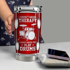 SANDJEST Drummer Gifts Drummer Tumbler 20oz Stainless Steel Insulated Tumblers Drum Coffee Travel Mug Drumming Gift for Drummers Men Women