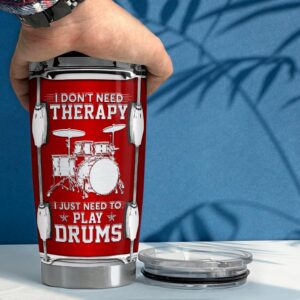 SANDJEST Drummer Gifts Drummer Tumbler 20oz Stainless Steel Insulated Tumblers Drum Coffee Travel Mug Drumming Gift for Drummers Men Women