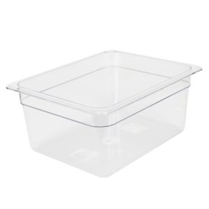 thunder group plpa8126 food pan, 1/2 size, 6" deep, shatter and scratch resistant, dishwasher safe, polycarbonate, clear, nsf, pack of 6