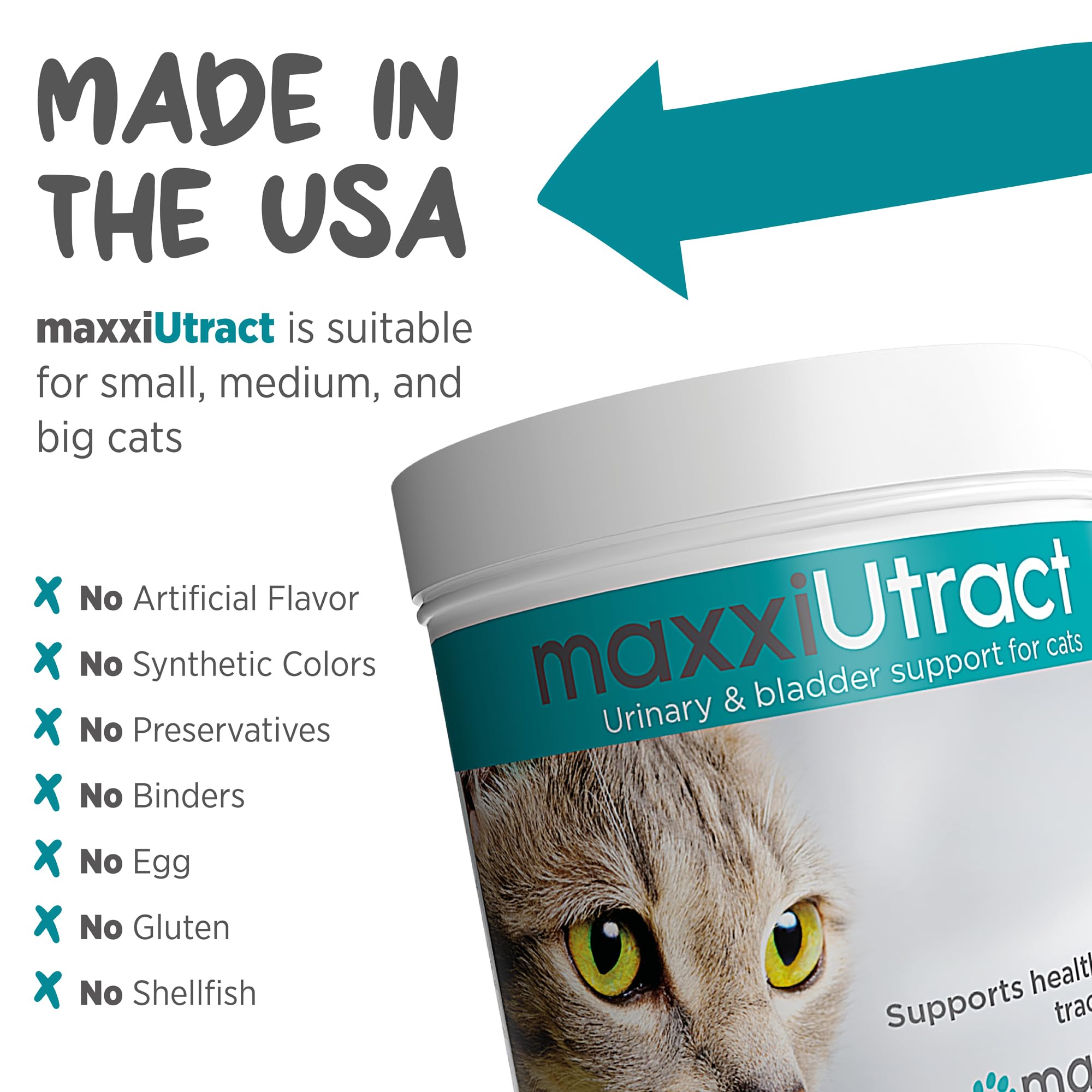 maxxipaws maxxiUtract Urinary & Bladder Support - Powder Supplement for Cats, 3.2oz