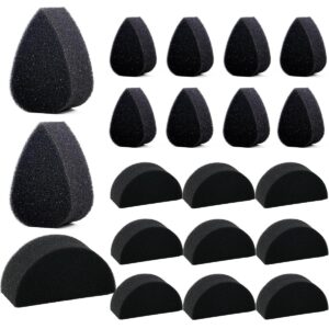 bowitzki face paint sponges face painting black sponges petals high density for art work and body paint (10 petals + 10 half moon)