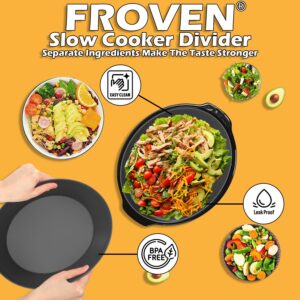 FROVEN 4QT Oval Silicone Slow Cooker Liner Compatible With Crock Pot & Hamilton Beach Crockpot Liners, Reusable, Dishwasher Safe Suitable For Most 4 Quart Crockpot Divider Insert Accessories.