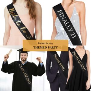 CIEHER 1 Pack Black Sash Blank Satin Sash Custom Sash Prom Court Sash Birthday Sash Bride to Be Sash Bachelorette Sash Graduation Sash Party Decorations Make Your Own