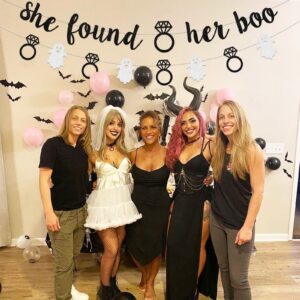 Halloween Bachelorette Party Decorations, She Found Her Boo Banner, Ghost Diamond Ring Garland, Halloween Bridal Shower Engagement Wedding Party Supplies