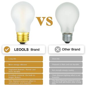 Frosted E26 Edison Bulb A15 Light Bulb 6W Equal 60 watt Light Bulb Dimmable AC120V Warm 2700K E26 Light Bulb for Pendant,Chandeliers,Vanity,Wall sconces Edison Light Bulbs 60 Watt 600lm 6Pack