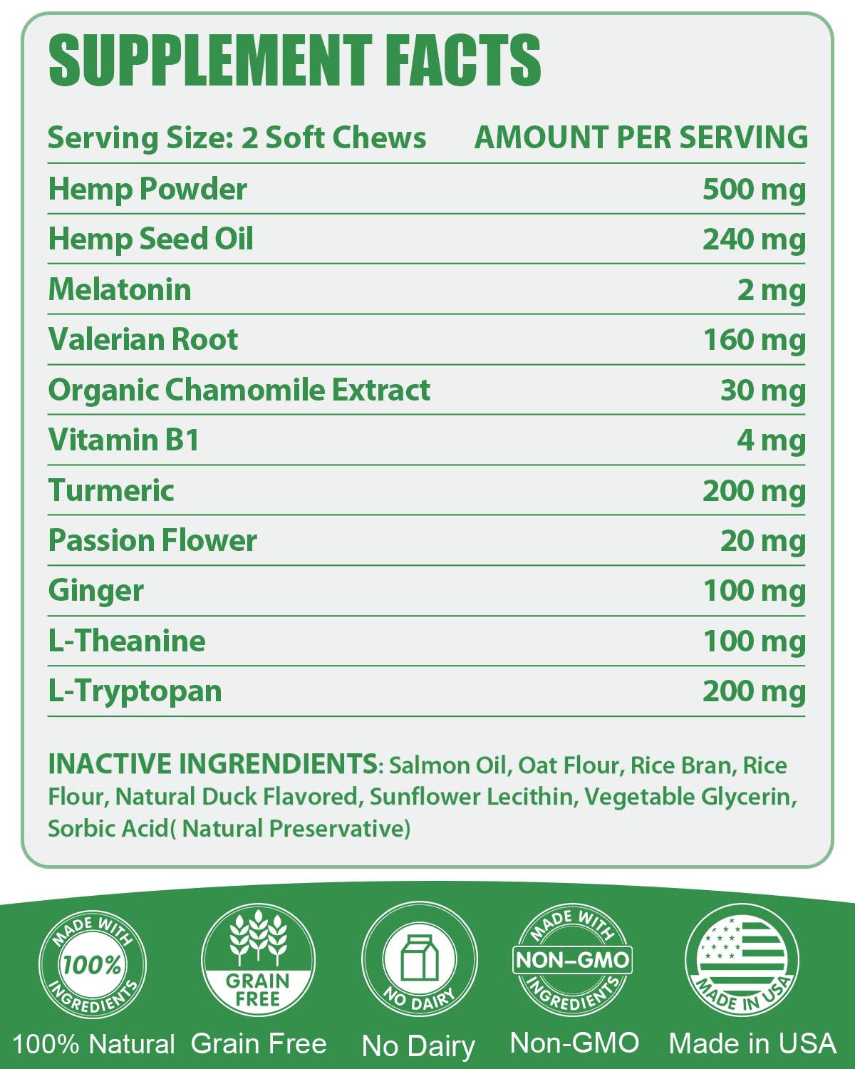 Hemp Calming Chews for Dogs - Dog Calming Treats - Dog Calming Chews - with Valerian Root, Melatonin - Calming Treats for Dogs - Helps with Thunder, Fireworks, Travelling - 120 Chews, Chicken Flavor