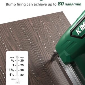 KIMO 18 Gauge Cordless Brad Nailer Battery Powered w/2X2.0 Batteries & Charger, 5000pcs Nails, 2 Modes with Single & Contact Firing