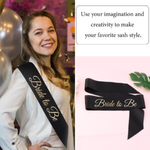 CIEHER 1 Pack Black Sash Blank Satin Sash Custom Sash Prom Court Sash Birthday Sash Bride to Be Sash Bachelorette Sash Graduation Sash Party Decorations Make Your Own