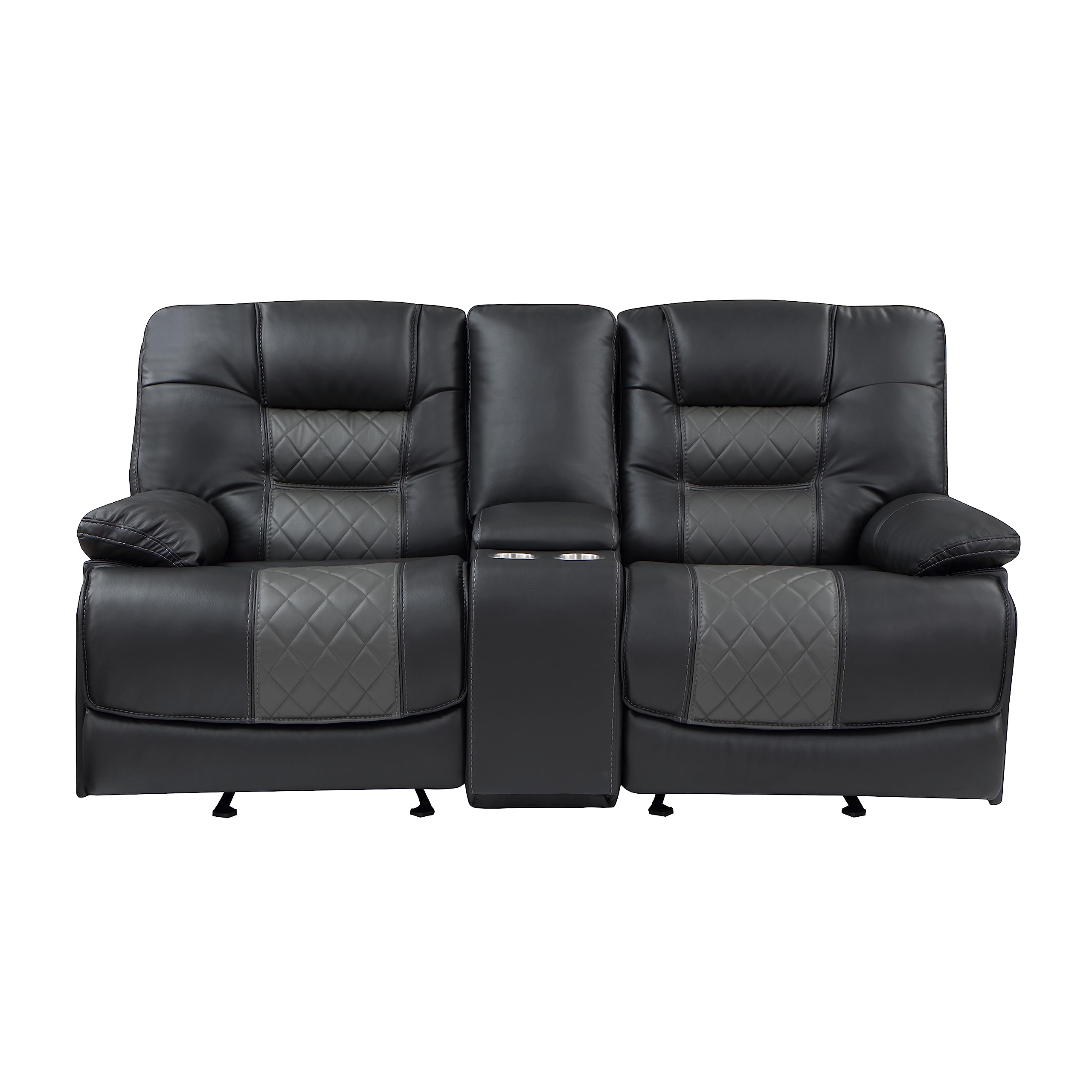 Lexicon Suisun Wall-Hugger Double Glider Reclining Loveseat, Two-Tone Gray