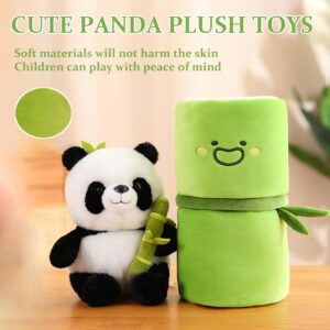 JISON21 Panda Stuffed Animals Cute 11.8 Inch Panda Plush with Bamboo Toy,Soft Plush Bamboo Panda Pillow Toy Panda Bear Plushies Panda Doll Gifts for Kids Girls Boys