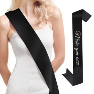 cieher 1 pack black sash blank satin sash custom sash prom court sash birthday sash bride to be sash bachelorette sash graduation sash party decorations make your own