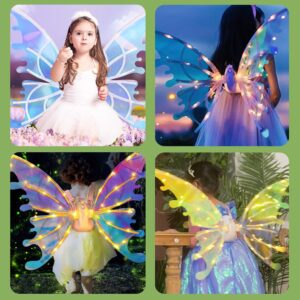 VATOS Electric Fairy Butterfly Wings with LED Lights - Perfect Party Accessory for Girls Women with Moving Butterfly Wings