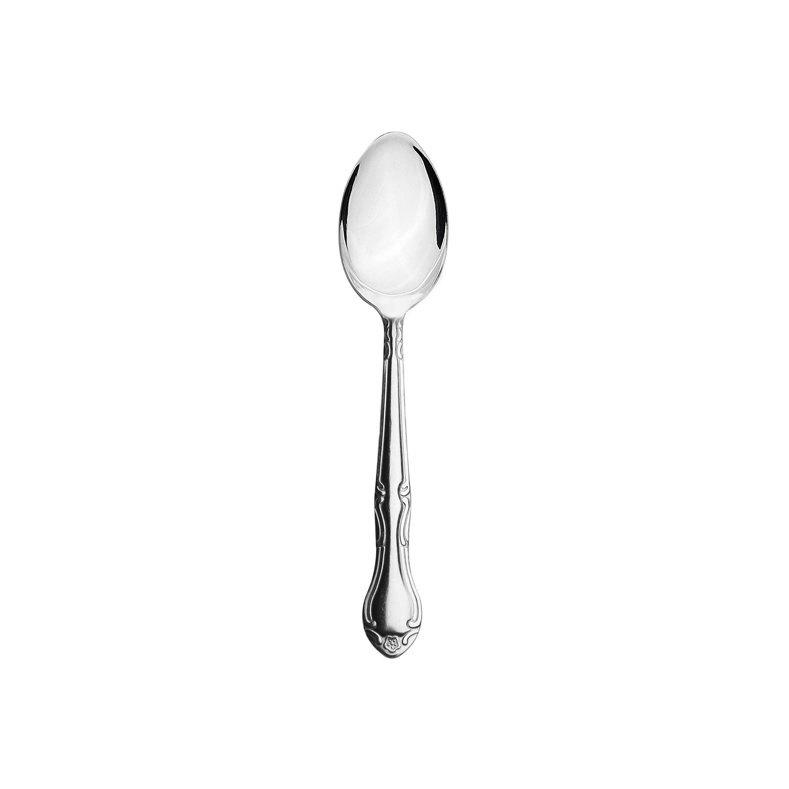 Thunder Group SLSF114 Dessert Spoon, 7.32", 18/0 Stainless Steel, Bright Finish, Sunflower, Pack of 12