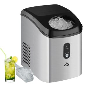 aconee nugget countertop ice maker with soft chewable ice, portable ice maker with self-cleaning, 33lbs/24hrs, one-key operation, compact ice maker with ice scoop/basket for home/kitchen/office/bar