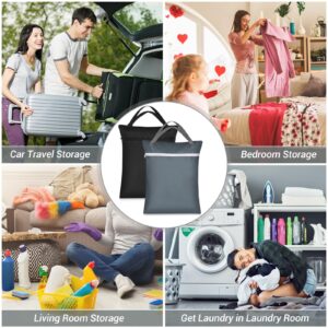 2 Pcs Large Travel Laundry Bag, Sublaga Washable Waterproof Wet Dry Bag Large Dirty Clothes Bag Bathing Suit Workout Bag for Gym Clothes Laundry Wet Clothes Swimming Yoga (Black + Gray)