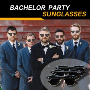 GroomBrideGifts Groomsmen Gifts Sunglasses - Set Of 8 Pcs Bachelor Party Favors For Groomsman,Team Groom, Best Man(Metal)