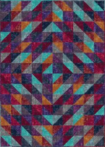 connecting threads beginner lap throw quilt kit (40.5" x 56.5") - half-square triangle fun (weathered tonals - jewel)