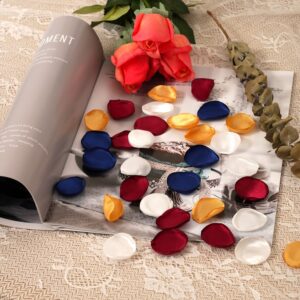 Homemory 400PCS Separated Silk Rose Petals Burgundy Blue Flower Petals for Wedding Flower Girl Basket Aisle Scatter Dinner Table Centerpieces Party Confetti Bridal Shower Romantic Night Decoration