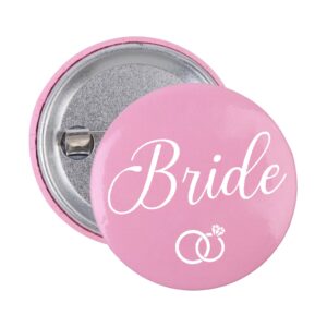 Team Bride Buttons - (1) Bride, (1) Maid of Honor, & (8) Team Bride Button | Bachelorette Party Bride Squad Buttons Favors Supplies Decoration Favor Kit Gifts Bridal Party Pins Wedding Set Gift (Pink)