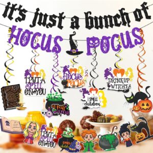 Hocus Pocus Party Decorations for Halloween It's Just A Bunch of Hocus Pocus Banner Hocus Pocus Hanging Decorations and Hocus Pocus Garland Banner Hocus Pocus Trunk or Treat Car Decorations Hocus