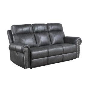 Lexicon Janwood Wall-Hugger Power Double Reclining Sofa, Gray