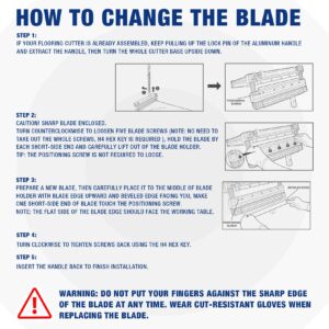 WORKPRO 13" Flooring Cutter Replacement Blade, Great Tungsten Blade Cutter for Laminate Vinyl Multi-layer Floor, LVT, LVP and Vinyl Plank