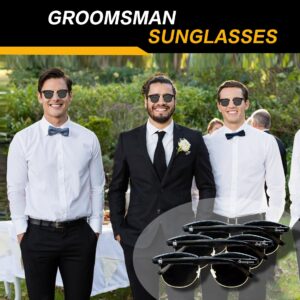 GroomBrideGifts Groomsmen Gifts Sunglasses - Set Of 8 Pcs Bachelor Party Favors For Groomsman,Team Groom, Best Man(Metal)