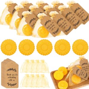 demissle 50 set sunflower soap favors fall wedding favors with thank you tag gift pouches fall party favors for adults guests return gift autumn bridal shower baby shower decorations