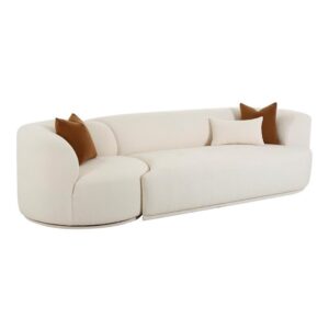 fickle cream boucle 2-piece modular raf sofa