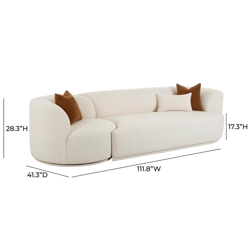 Fickle Cream Boucle 2-Piece Modular RAF Sofa