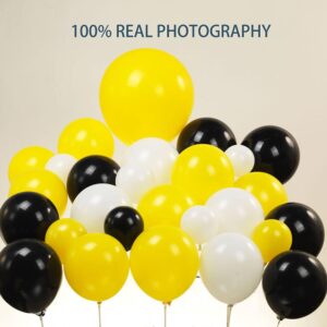 One Happy Dude Balloon Arch Garland Kit, 126Pcs 18" 12" 10" 5" Yellow Black Balloons with Checkered Foil Balloons for One Happy Dude Birthday Decorations Baby Shower Boys 1st Birthday Party Supplies