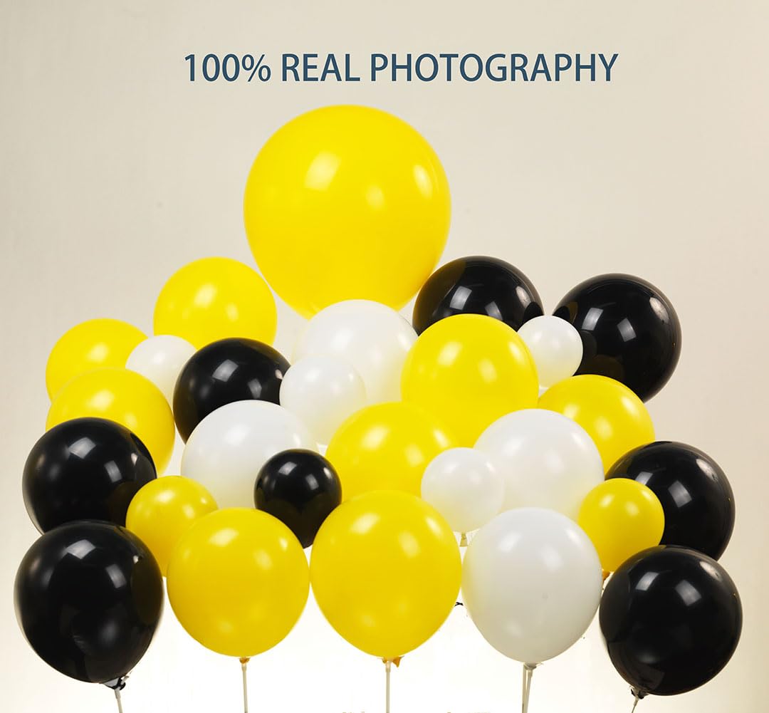 One Happy Dude Balloon Arch Garland Kit, 126Pcs 18" 12" 10" 5" Yellow Black Balloons with Checkered Foil Balloons for One Happy Dude Birthday Decorations Baby Shower Boys 1st Birthday Party Supplies