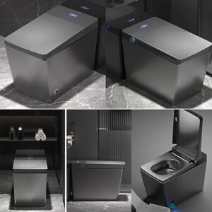 Premium Square Smart Toilet - Auto Open/Close Lid, Heated Bidet Seat, Modern Toilet Bidet Combo with Auto Flush, Warm Water, Dryer, One-Piece Tankless Toilet with Remote control