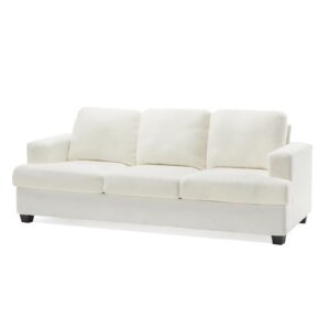 papababe Couch, Comfy Sofa Couch with 24" Extra Deep Seats, Offwhite Modern Sofa- 3 Seater Sofa Couch for Living Room Apartment Lounge, Bouclé