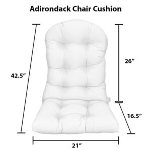 RSH Decor: Tufted Adirondack Chair Cushion | 42.5” x 21” | All-Weather Spun Fabric | Water and Fade-Resistant | Outdoor Cushion for Patio Furniture | Blooms Matte Black