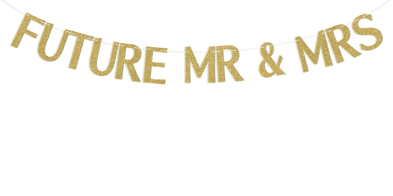 Gold Glitter Future Mr & Mrs Banner, Bride to Be Decoration,Wedding Engagement/Bridal Shower/Bachelorette Party Decorations