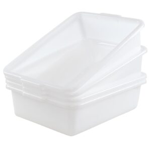 waikhomes 4-pack 25 l commercial bus tubs box/tote box, white plastic storage bin