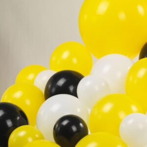 One Happy Dude Balloon Arch Garland Kit, 126Pcs 18" 12" 10" 5" Yellow Black Balloons with Checkered Foil Balloons for One Happy Dude Birthday Decorations Baby Shower Boys 1st Birthday Party Supplies