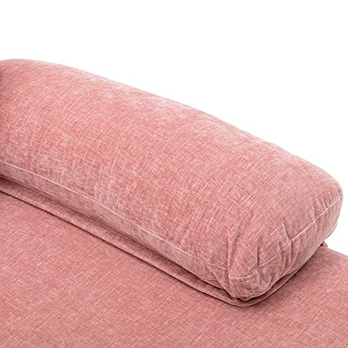 U-Shaped Sectional Sofa Comfy Couch for Living Room Set, 110 inches Wide Modern Large 4-Seat Couch Convertible Soft Velvet Couch Set with Double Chaise Lounge (Pink, Chenille Fabric)