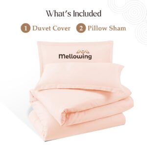 Mellowing 800 Thread Count King/Cal King (94x104) Duvet Cover - Premium Duvet Cover Soft & Breathable - 3 pcs All Season Comforter Cover with Zipper Closure & Corner Ties (Blush)