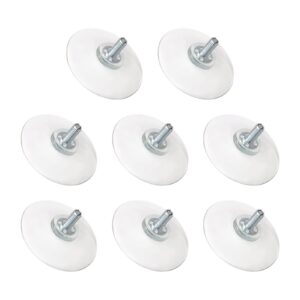 LVOERTUIG Suction Cup,8PCS Glass Suction Pads,Screw Suction Cup,Non-Slip Shower Caddy Connectors Suction Cups,Durable Strong Adhesive Suction Holder for Kitchen Bathroom Window Glass Door(Clear)