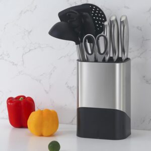 ptersq stainless steel knife holder & utensil holder, knife block, knife stand, kitchenware storage knife rack, knife seat stainless steel knife holder for kitchen knife holder